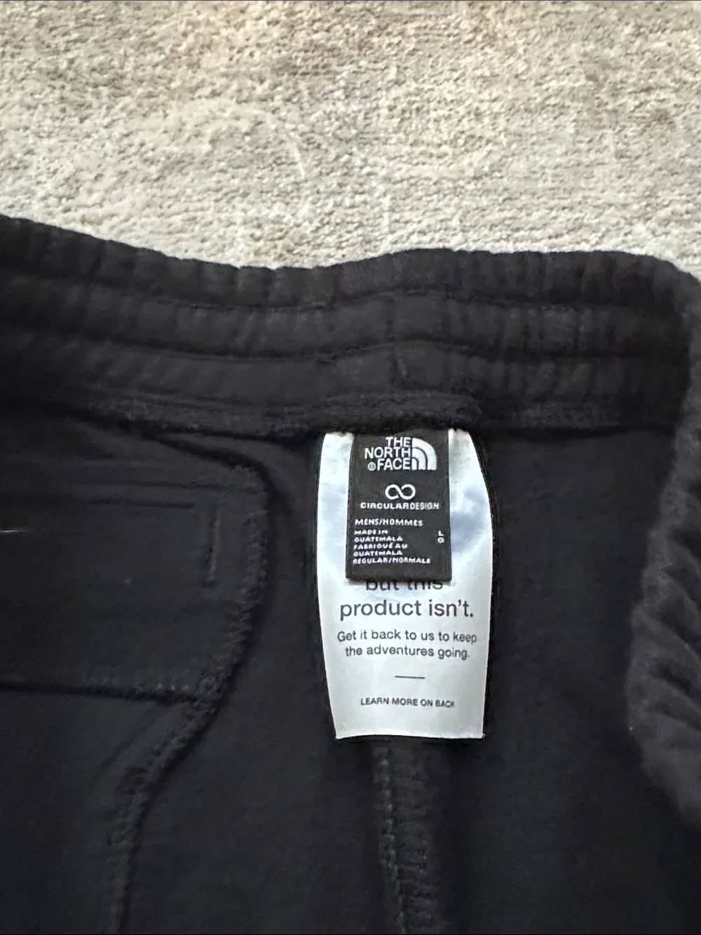 The North Face Men’s Large duo of one gray sweatpants and one black jogger.